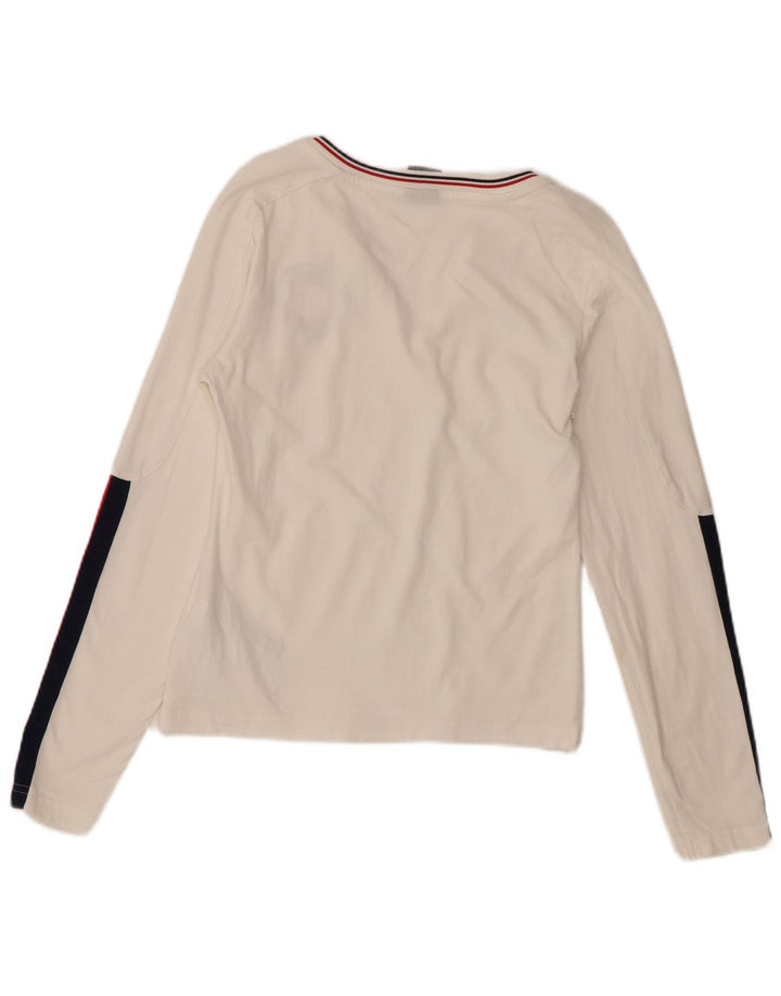 Nike Damen Crop Graphic Top Langarm UK 10/12 Mittelweiß Farbblock
