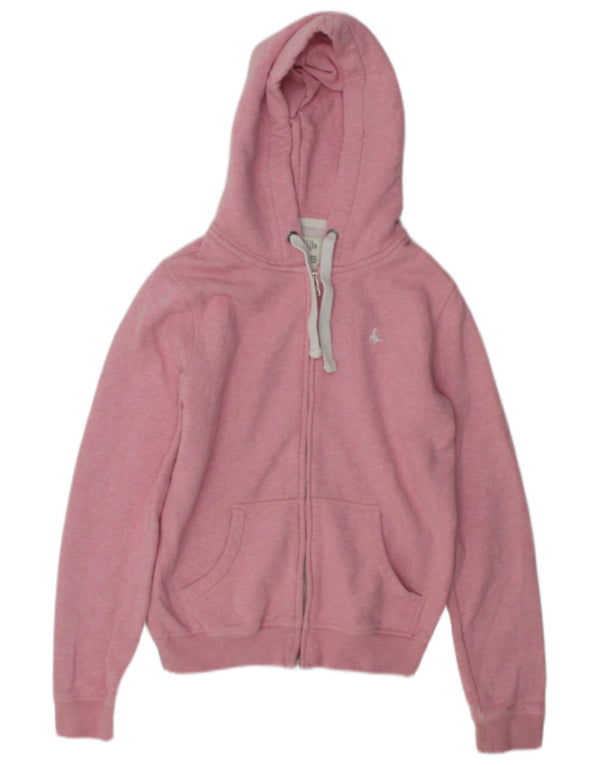 Jack Wills Womens Zip Hoodie Sweater UK 8 Small Pink Cotton
