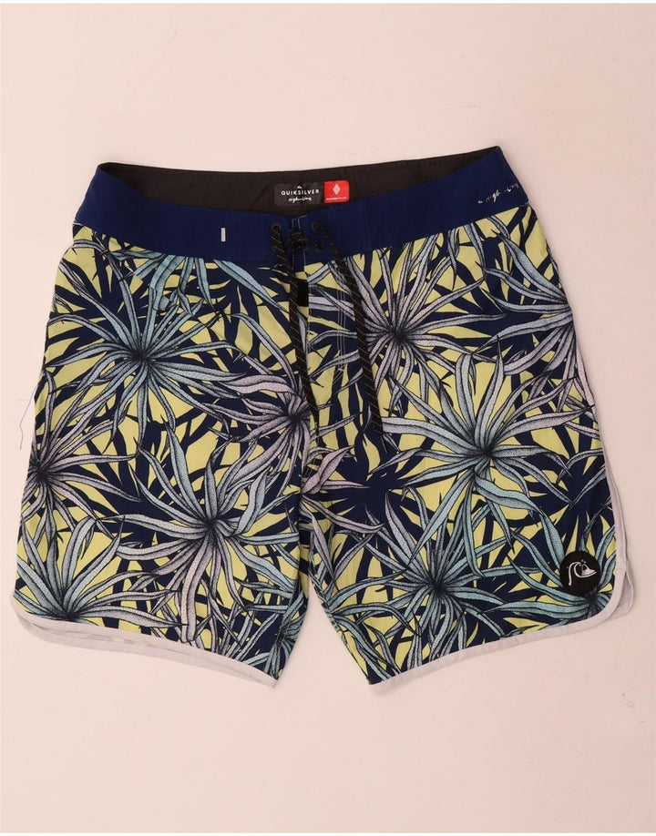 Quiksilver Herren-Badeshorts, groß, aus Polyester mit blauem Blumenmuster