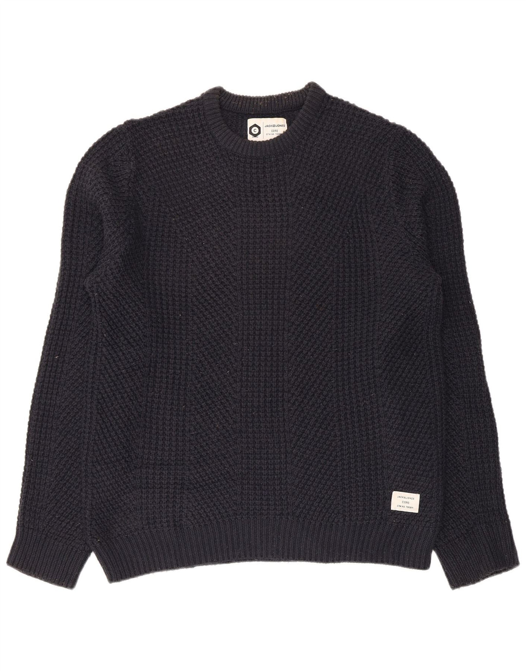 JACK & JONES Herren-Pullover mit Rundhalsausschnitt, groß, marineblaue Baumwolle