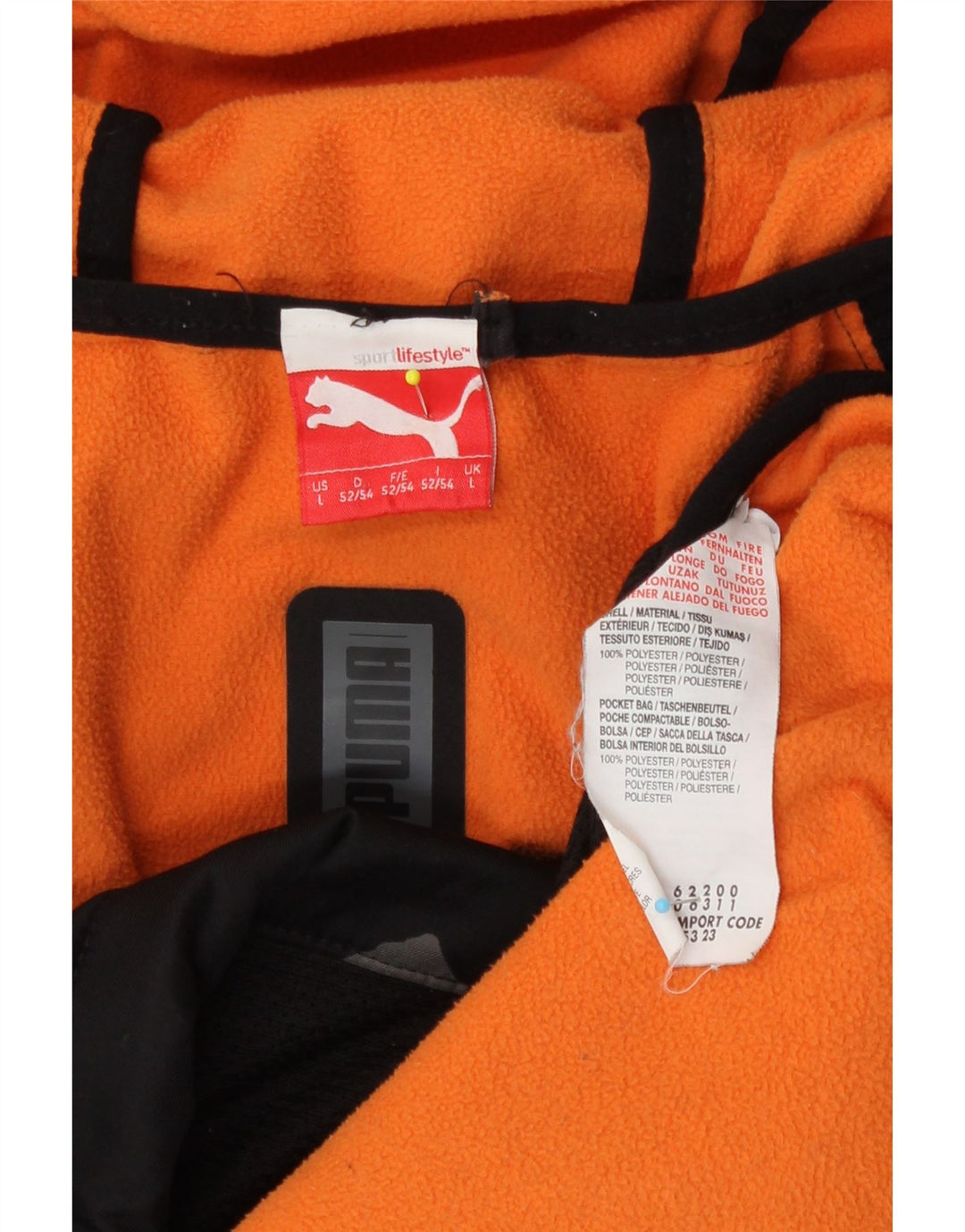 Puma Herren-Windbreakerjacke mit Kapuze, Größe 40, groß, schwarz, geometrisch, Polyester