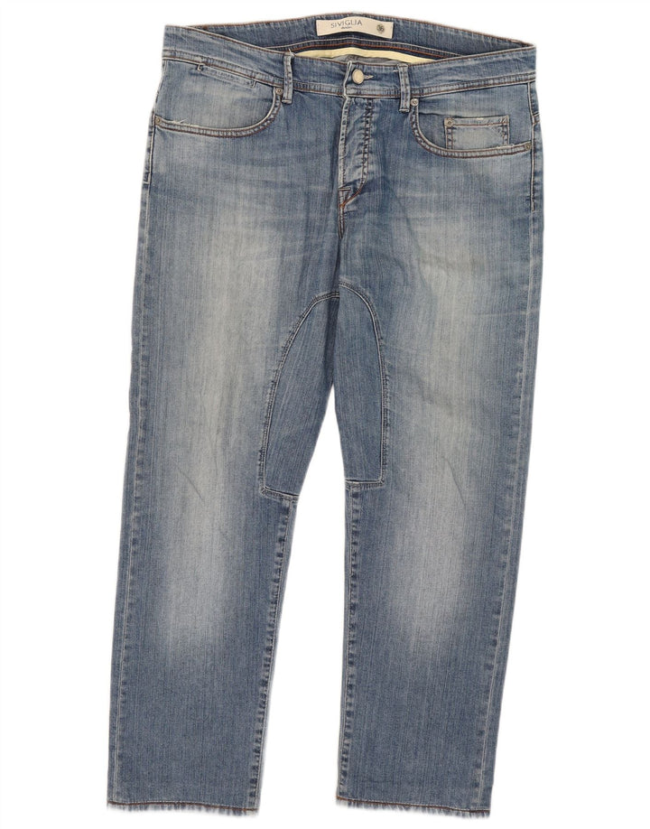SIVIGLIA Herren Straight Jeans W36 L27 Blau