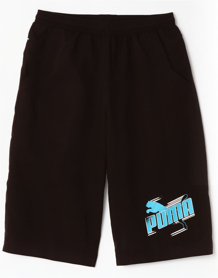 Puma Boys Graphic Sport Shorts 11–12 Jahre, schwarzes Polyester