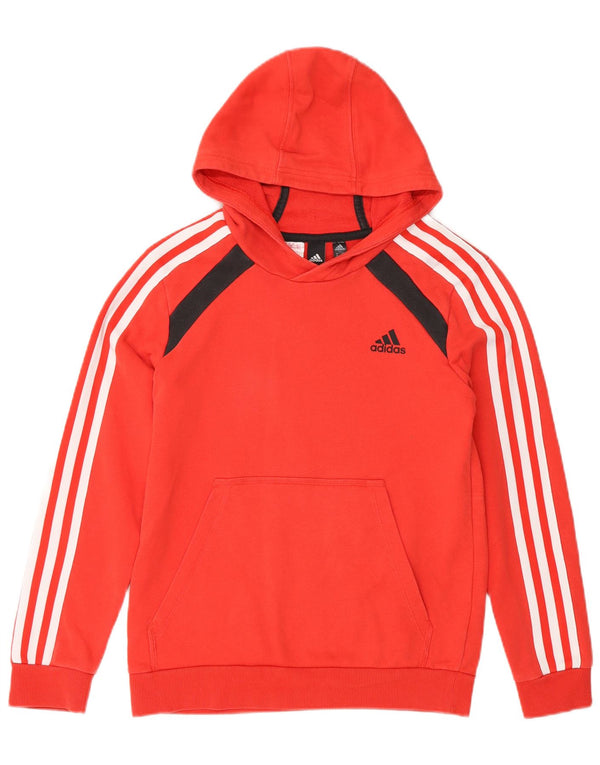 Adidas Kapuzenpullover für Jungen, 11–12 Jahre, rote Farbblock-Baumwolle