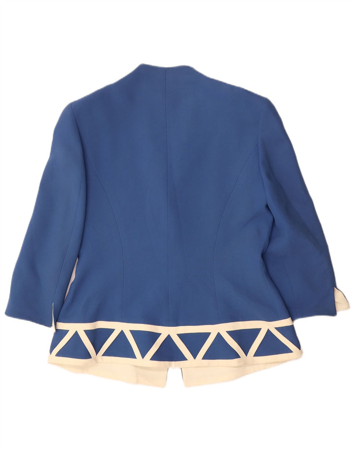 Gattinoni Damen-Blazer mit 3/4-Ärmeln und 1 Knopf IT 48 XL Blau Geometrisch