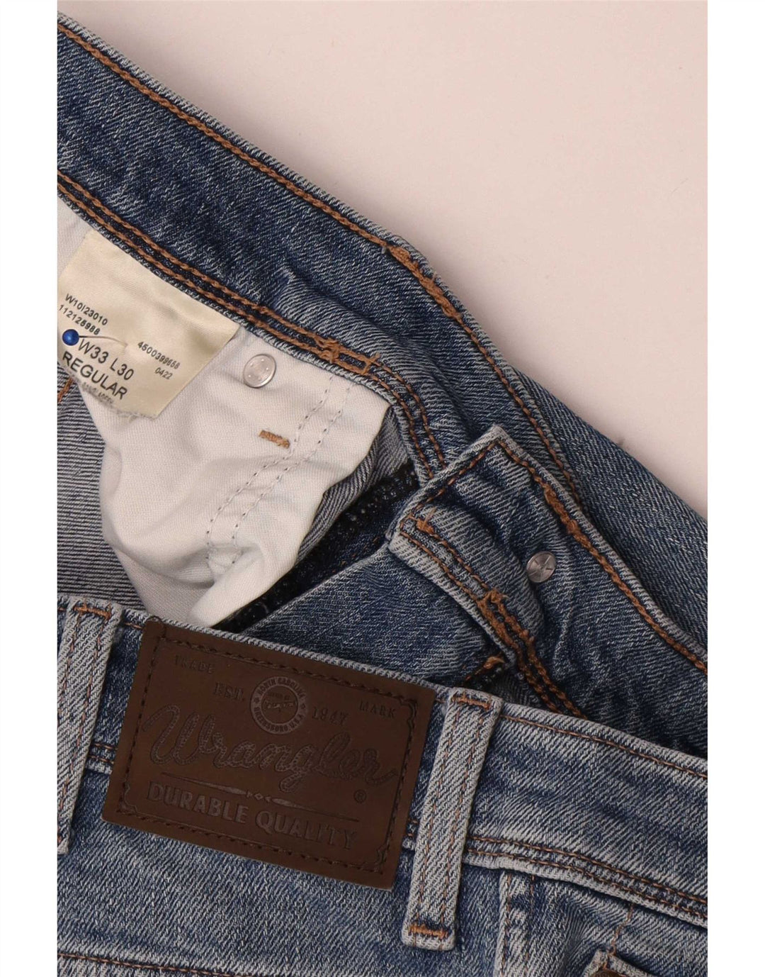 Wrangler Herren Regular Straight Jeans W33 L30 Blaue Baumwolle