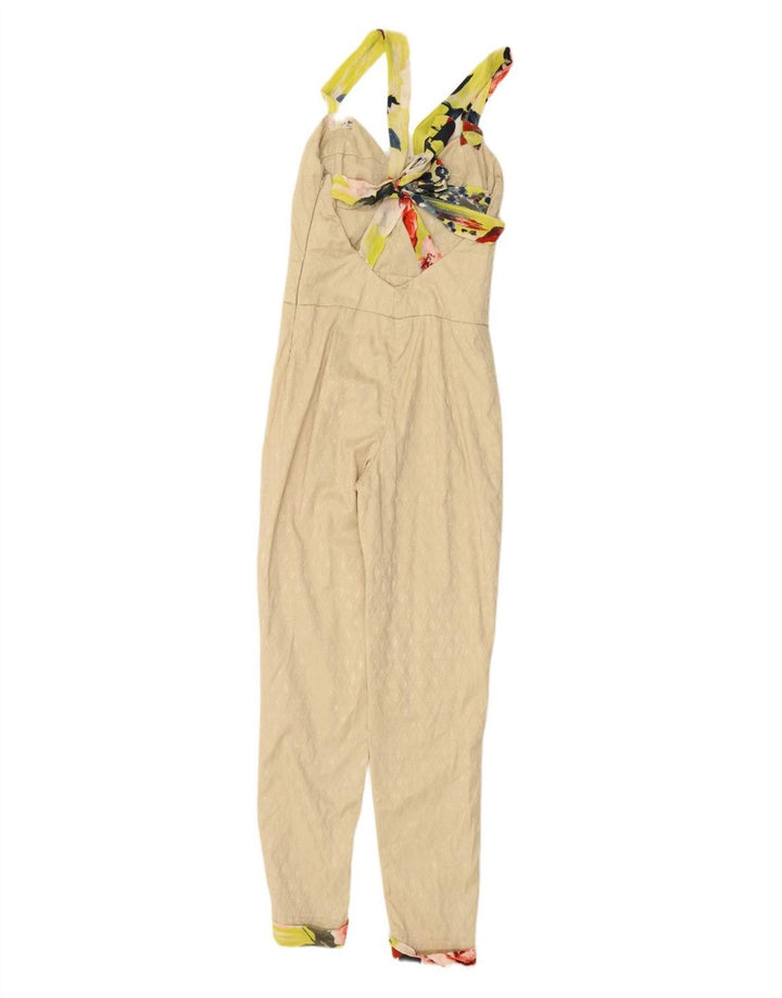 LA SARTORIA Womens Sleeveless Jumpsuit UK 8 Small  Beige