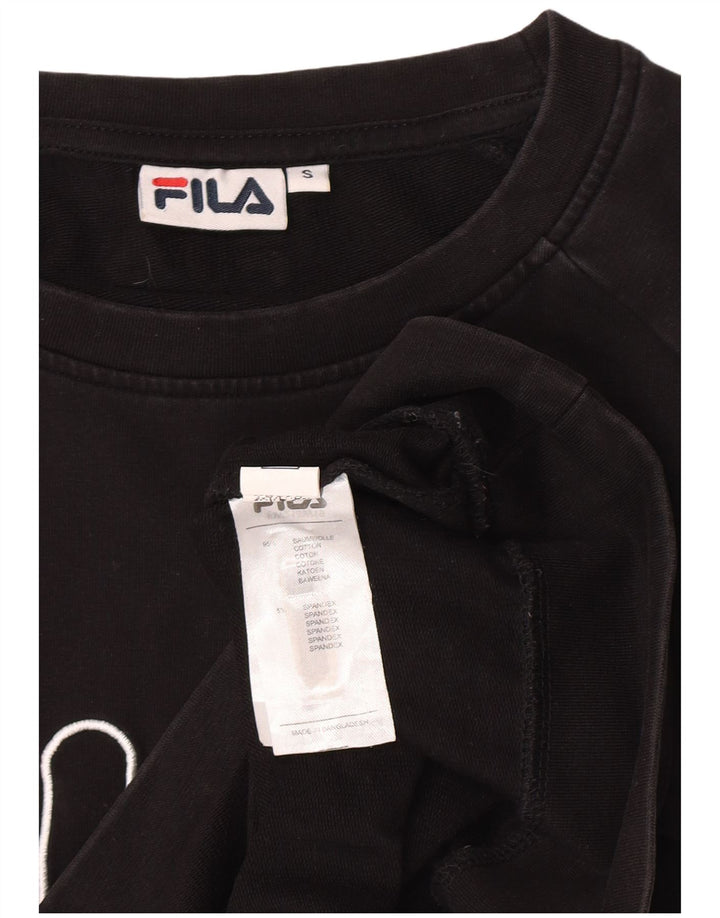 Fila Damen Grafik-Sweatshirt-Pullover, kleine schwarze Baumwolle