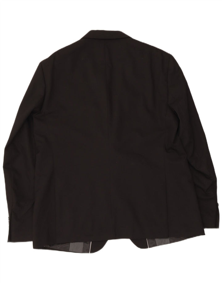 Zara Herren-Blazerjacke mit 2 Knöpfen, EU 56, XL, Schwarz, Polyester