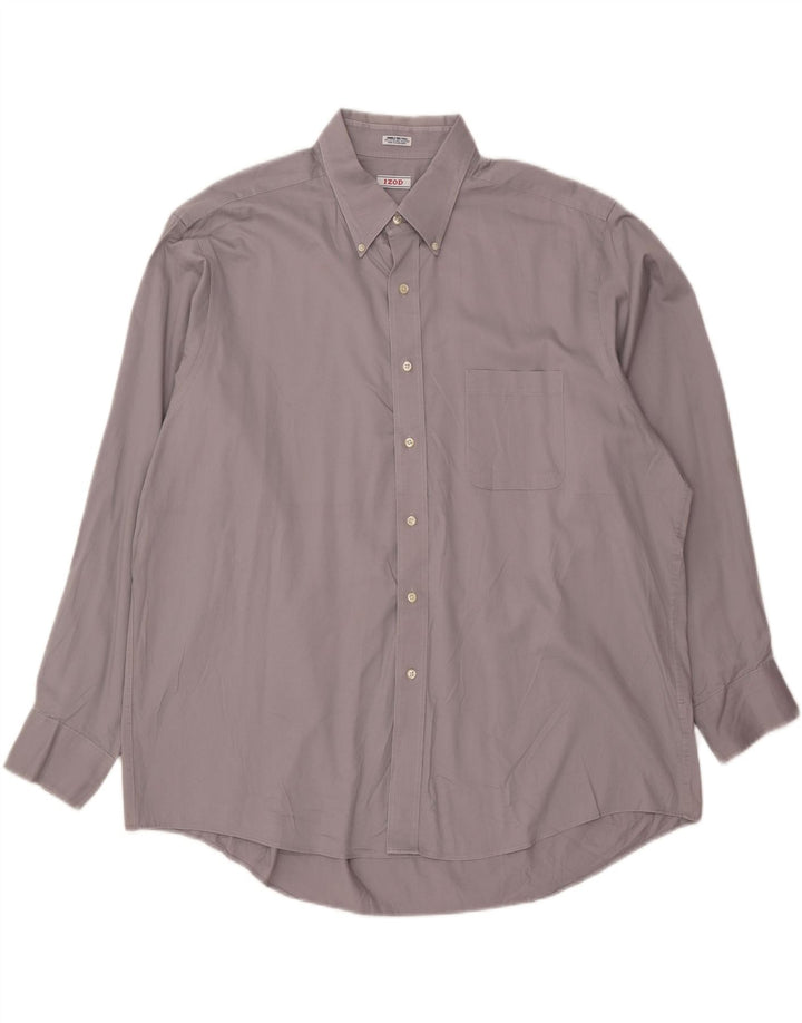 IZOD Herrenhemd 2XL Grau Baumwolle