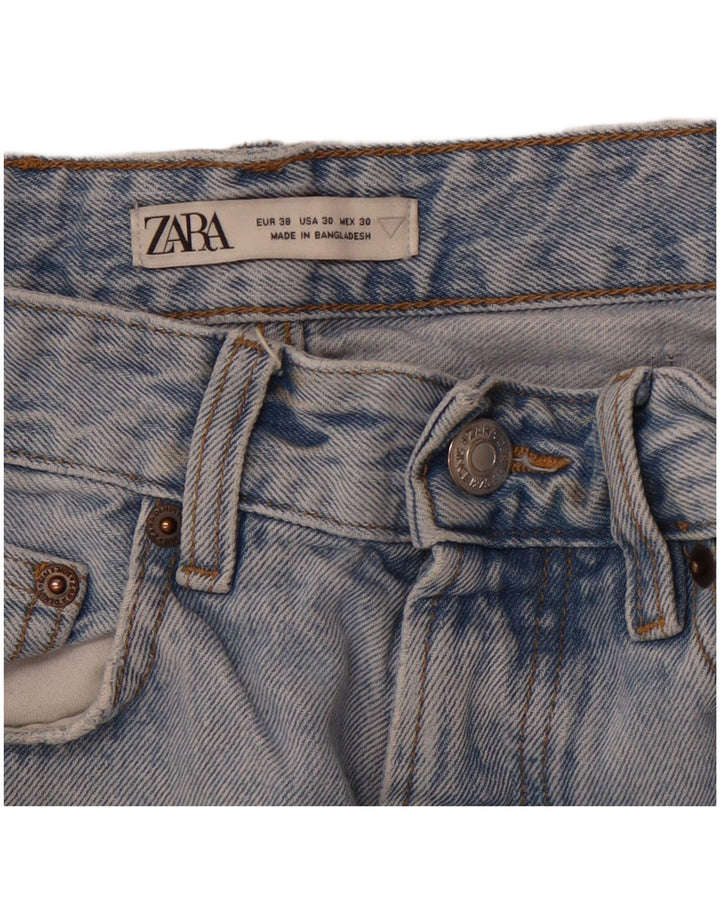 ZARA Herren Distressed Straight Jeans EU 38 Small W30 L30 Blau
