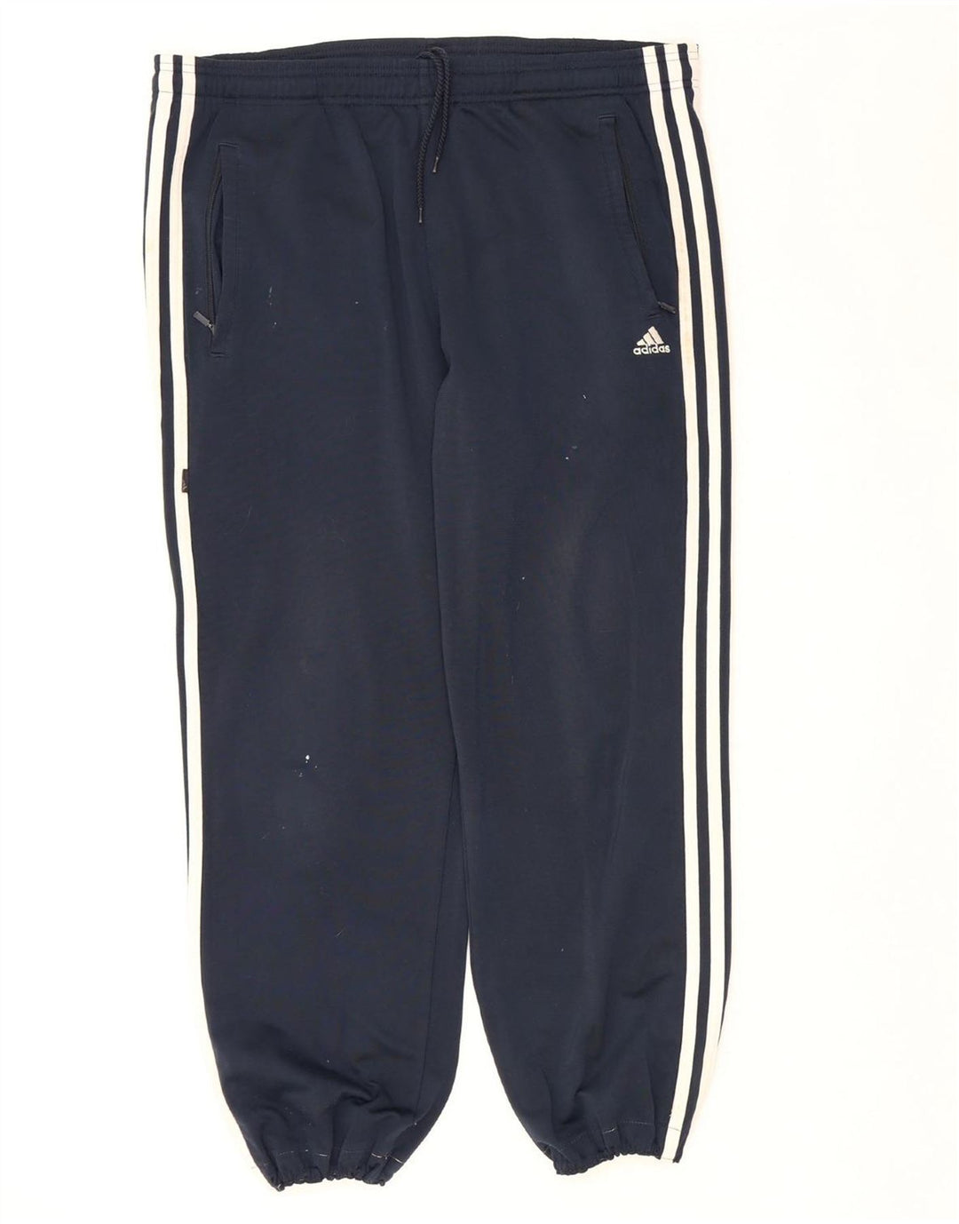 ADIDAS Mens Tracksuit Trousers Joggers Medium  Navy Blue Polyester Vintage Adidas and Second-Hand Adidas from Messina Hembry 