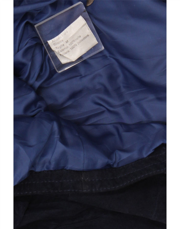 Andrea Mare Damen Wildlederjacke UK 14 Medium Marineblaues Leder