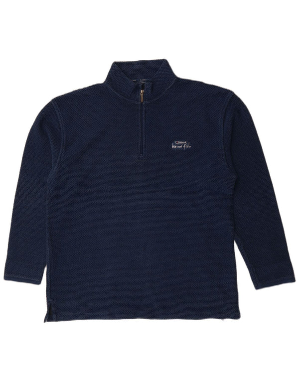Weird Fish Herren-Sweatshirt mit Reißverschluss am Hals, 2XL, Marineblau, Baumwolle