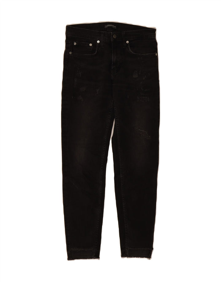 ZARA Womens Distressed Slim Jeans EU 34 2XS W24  L27 Black Vintage Zara and Second-Hand Zara from Messina Hembry 