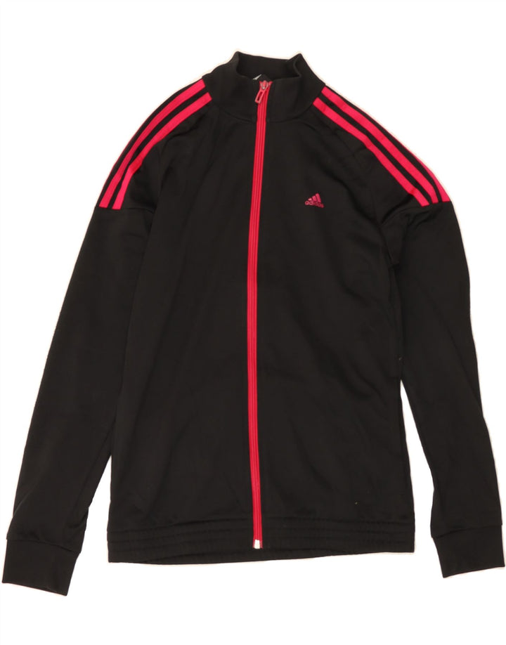 ADIDAS Girls Tracksuit Top Jacket 14-15 Years Black Polyester Vintage Adidas and Second-Hand Adidas from Messina Hembry 