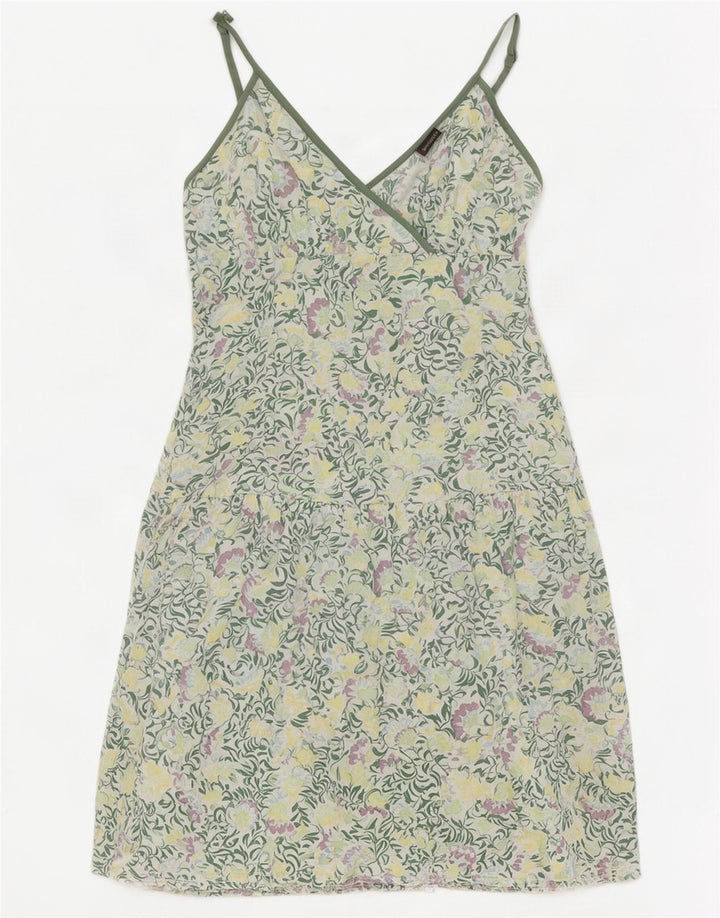 Fat Face Damen-Sommerkleid, Größe S, Grün, Blumenmuster
