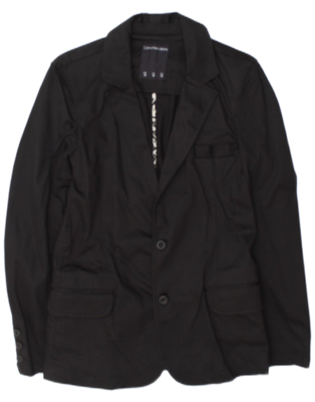 Calvin Klein Jeans Herren 2-Knopf-Blazerjacke UK 38 Mittelschwarze Baumwolle