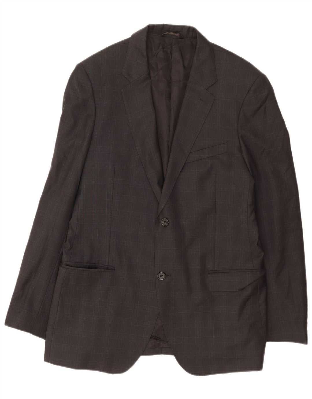 Calvin Klein Herren-Blazer mit 2 Knöpfen, IT 50, große grau karierte Wolle