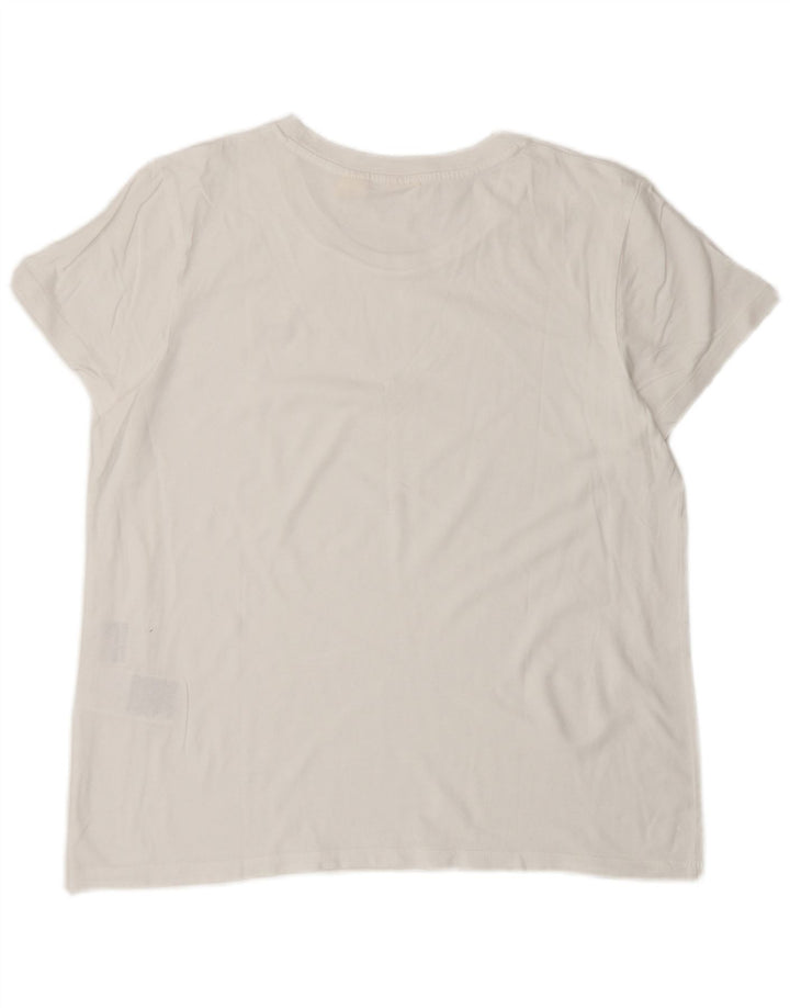 Levi's Damen T-Shirt Top UK 16 Large Weiße Baumwolle