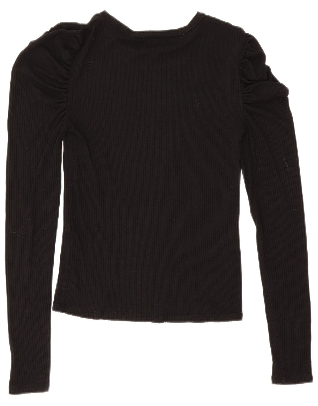 Zara Damen Langarm-Blusenoberteil UK 12 Medium Schwarz