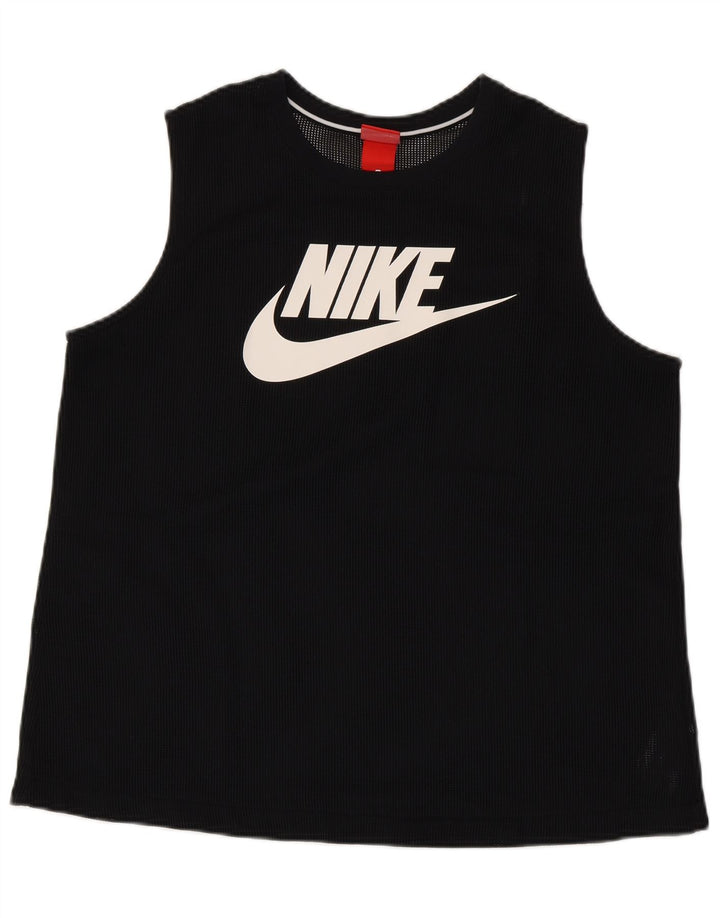 Nike Herren-Top mit Grafik, groß, aus schwarzem Polyester