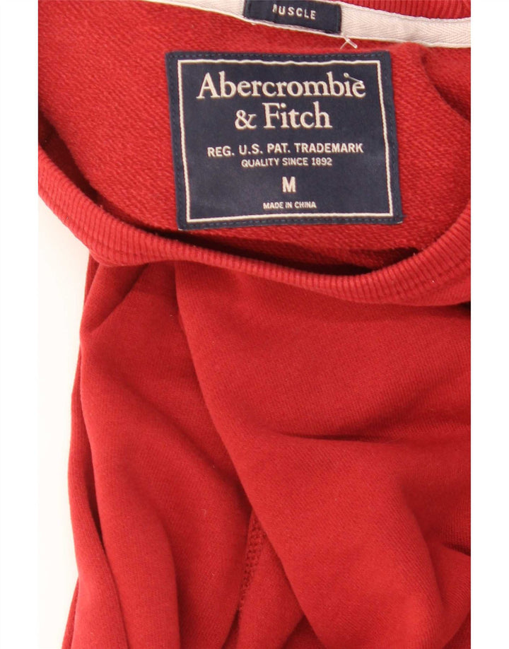 Abercrombie & Fitch Herren-Sweatshirt mit Muskelgrafik, Mittelrot