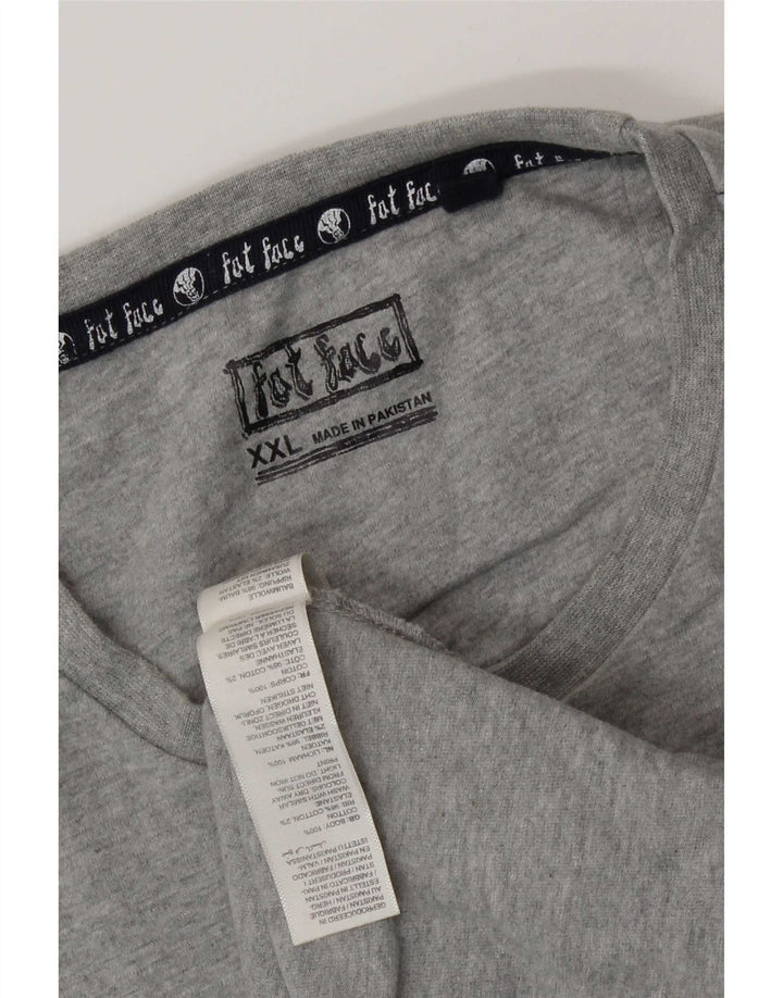 Fat Face Herren-T-Shirt mit Grafik, 2XL, grau meliert, Baumwolle