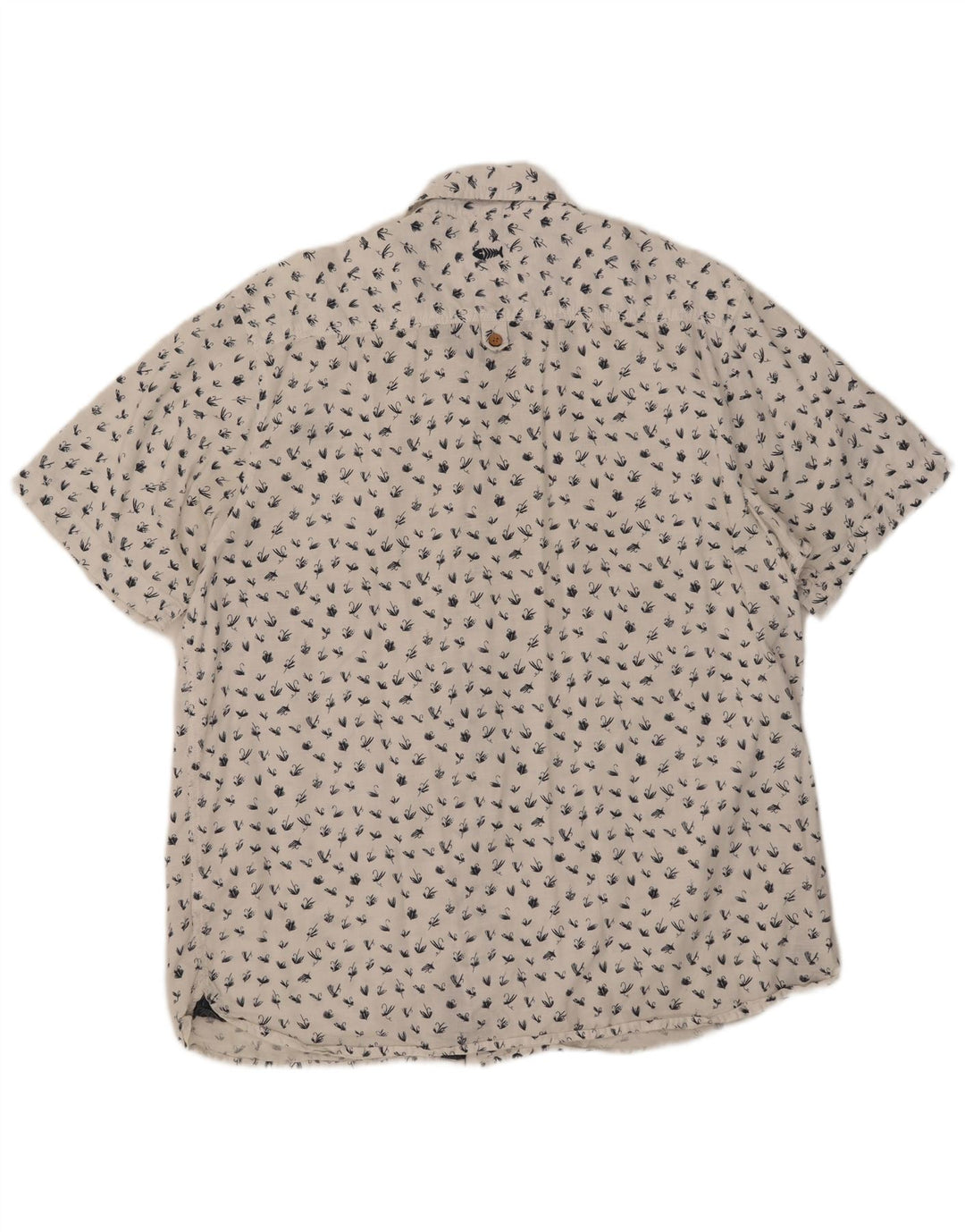 Weird Fish Herren-Kurzarmhemd mit abstraktem Muster, 2XL, weiße Baumwolle