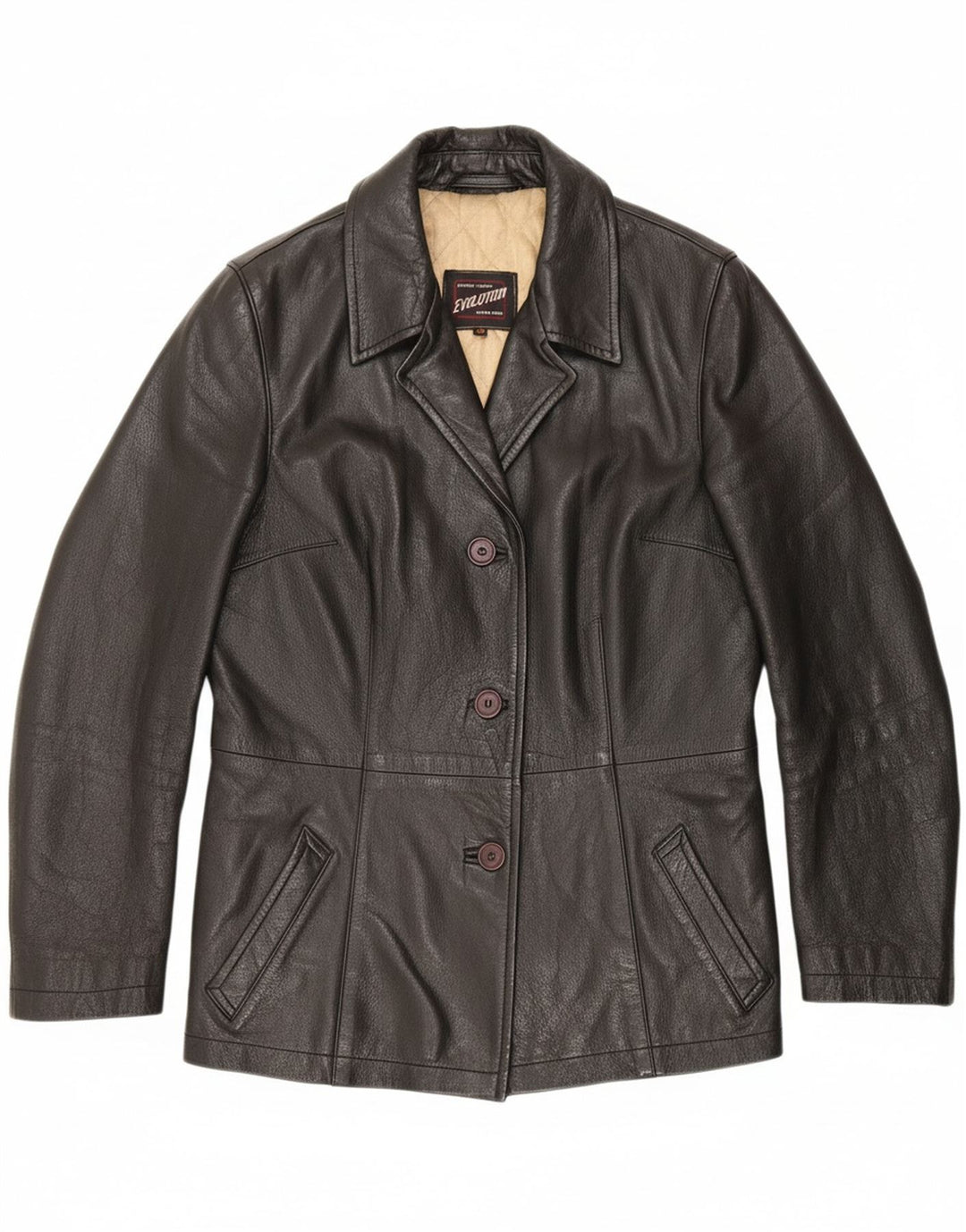 EVOLUTION Womens Leather Jacket EU 40 Medium Black Leather Vintage Evolution and Second-Hand Evolution from Messina Hembry 