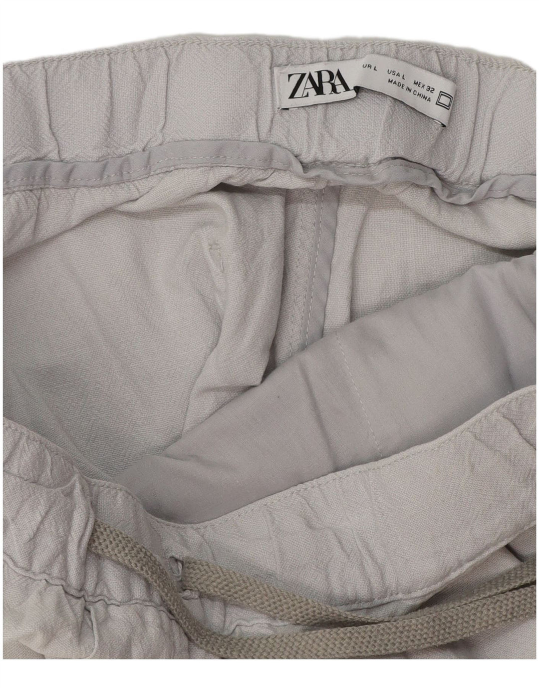 Zara Damen Jogger-Chinohose, Größe L, W32, L28, Grau