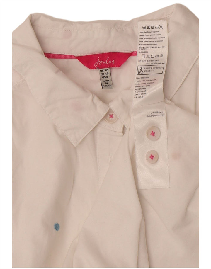 Joules Damen Pullover-Hemd UK 12 Mittelweiß gepunktete Baumwolle