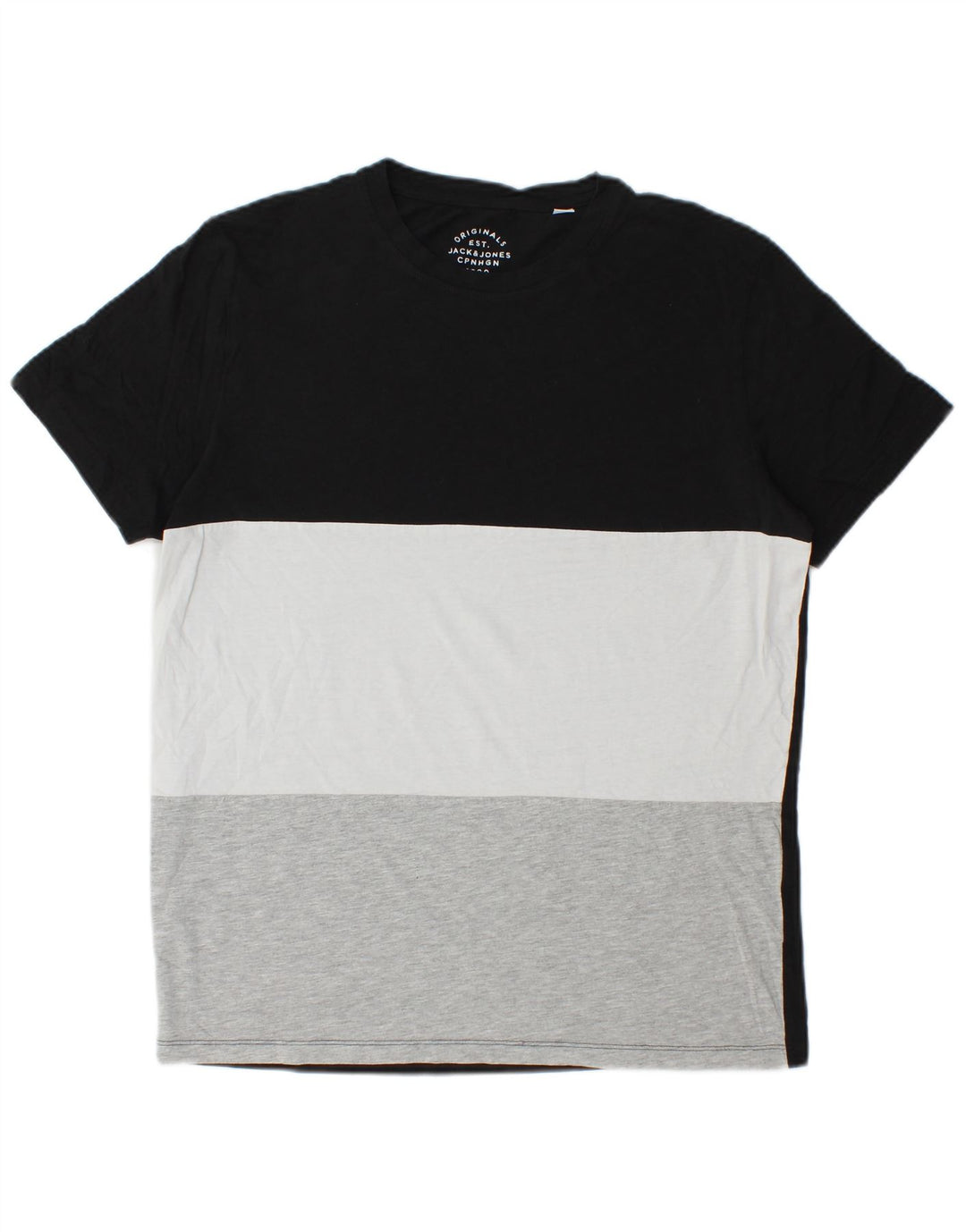 Jack & Jones Herren T-Shirt Top Large Schwarz Colourblock