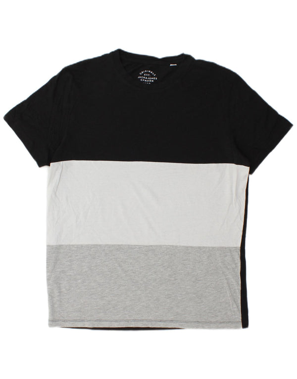 Jack & Jones Herren T-Shirt Top Large Schwarz Colourblock