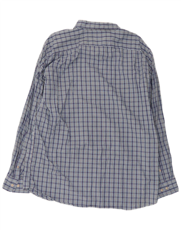 Nautica Herrenhemd XL, blau kariert, Baumwolle