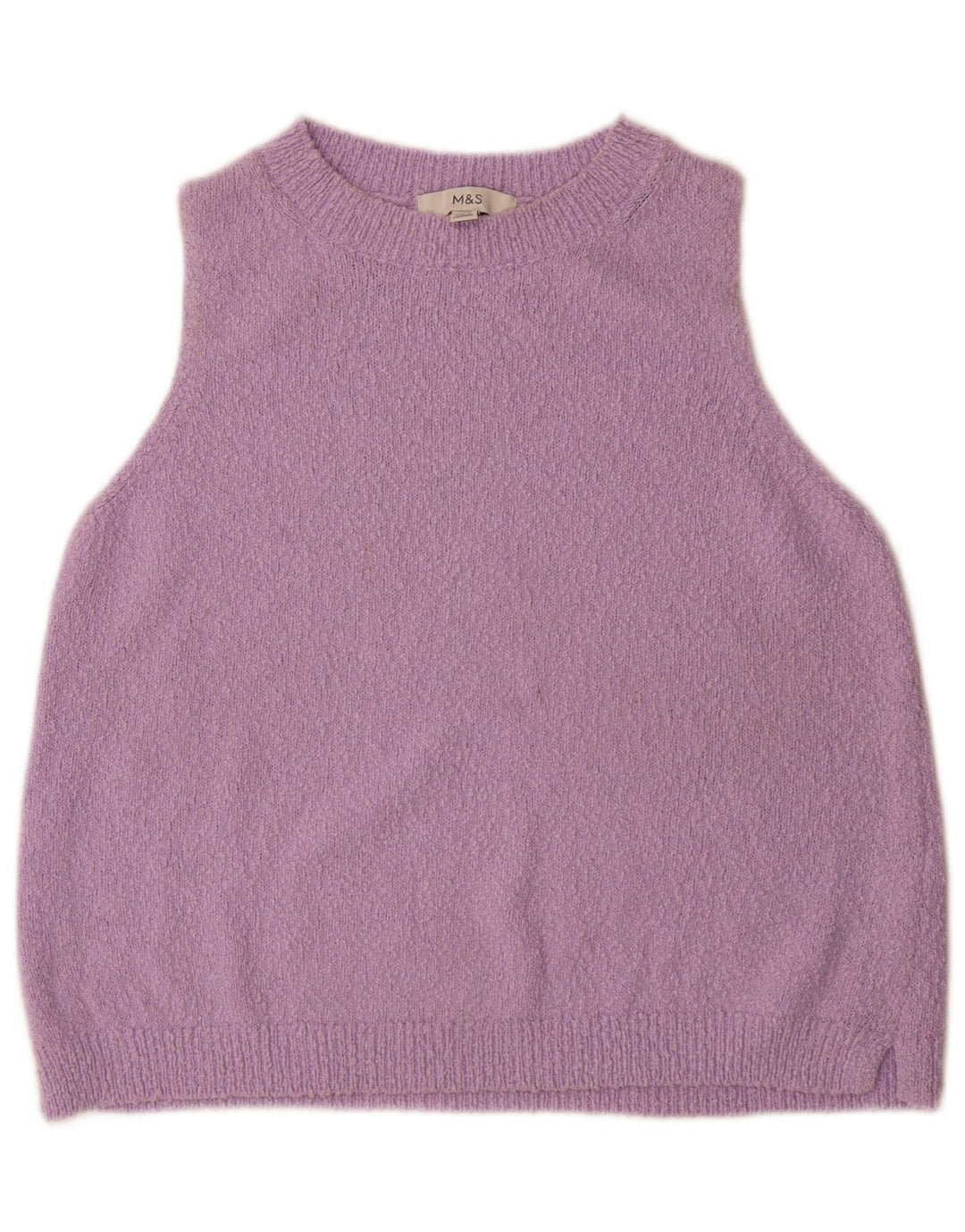 Marks & Spencer Damen Weste Tank Top UK 14 Medium Lila Baumwolle