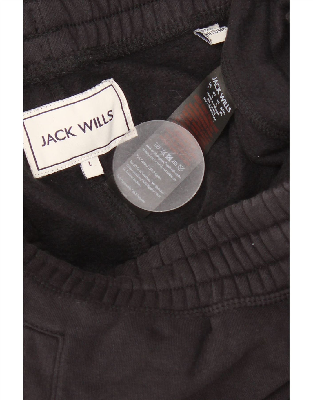 JACK WILLS Herren-Sportshorts, groß, aus schwarzer Baumwolle