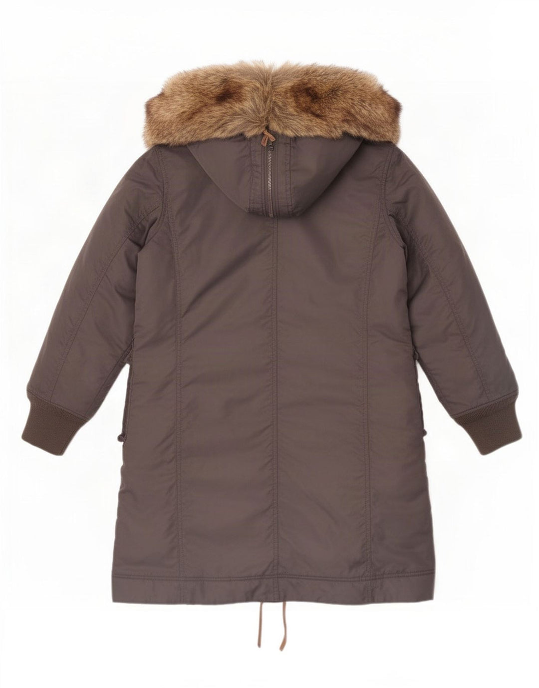 Diesel Womens Hooded Wattierter Mantel UK 14 Mittelgraues Nylon