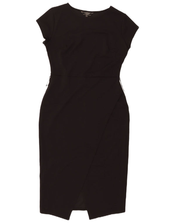 LIPSY Damen Figurbetontes Kleid UK 12 Medium Schwarz Polyester