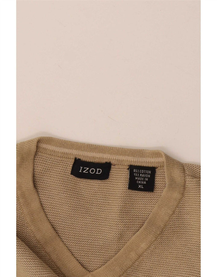 Izod Herren Weste Tank Top XL Beige Baumwolle