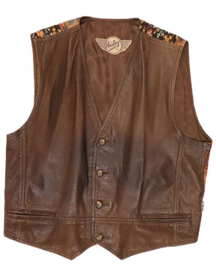 Vintage Herren Weste groß braun geometrisch