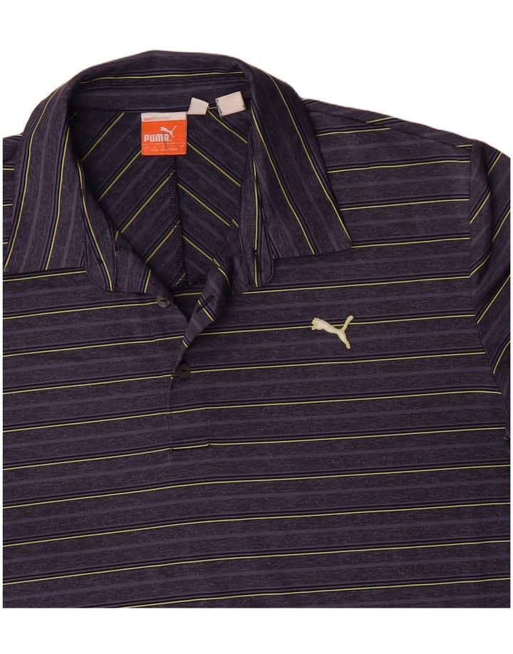 PUMA Herren Poloshirt groß lila gestreift