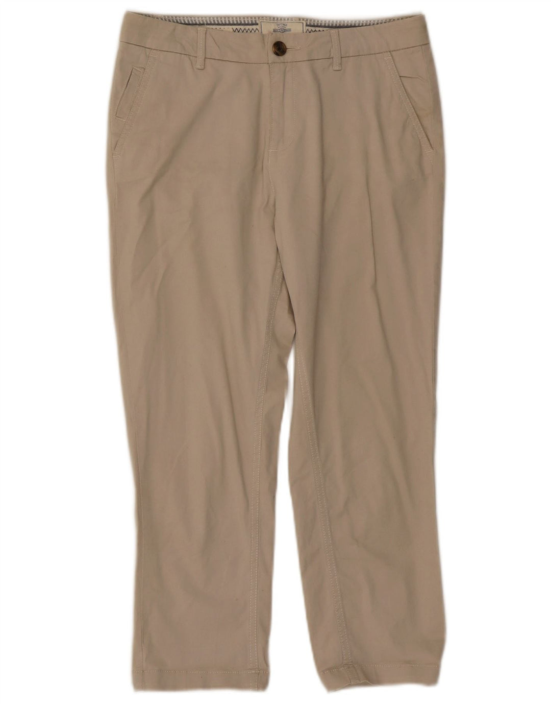FAT FACE Gerade geschnittene Damenhose, UK 8, Größe S, W30, L23, Beige, Baumwolle