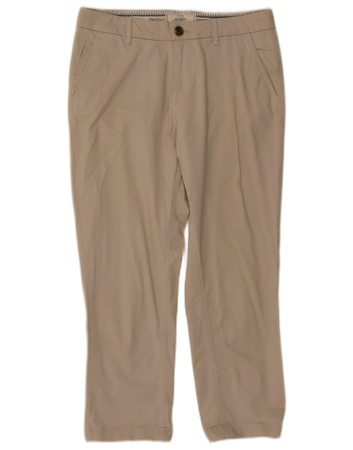 FAT FACE Gerade geschnittene Damenhose, UK 8, Größe S, W30, L23, Beige, Baumwolle