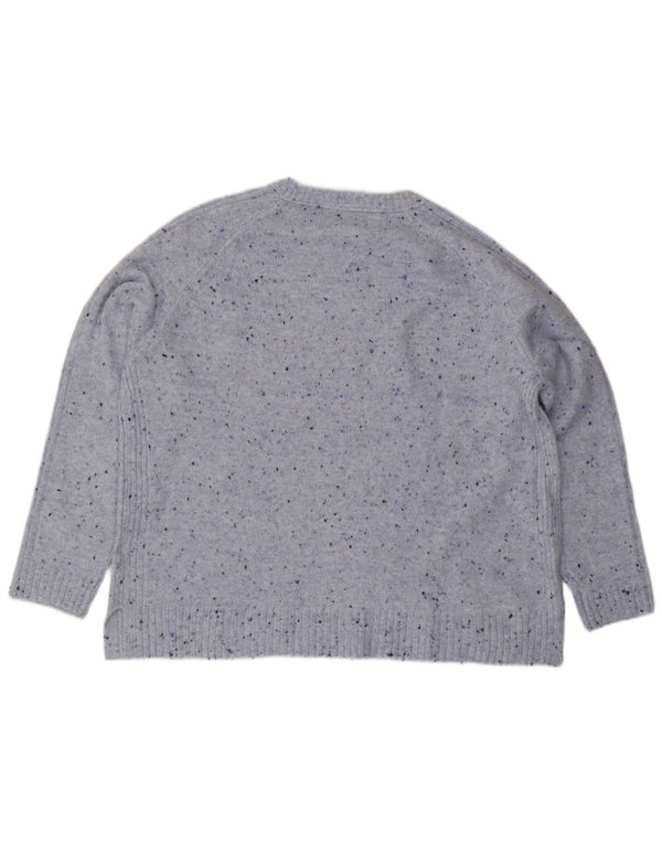 Marks & Spencer Damen-Pullover mit Rundhalsausschnitt, Gr. 18, XL, Blau meliert