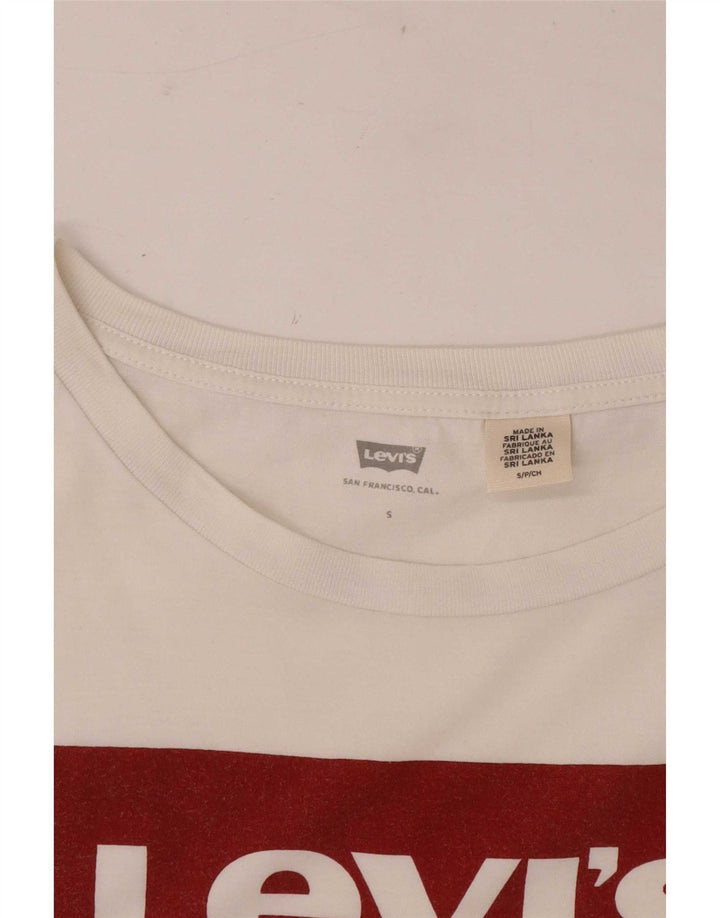 Levi's Damen-T-Shirt mit Grafik, UK 10, Größe S, Weiß