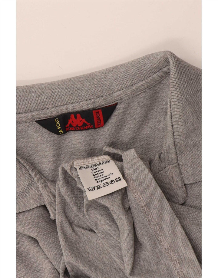 Kappa Herren Poloshirt 2XL Grau gefleckte Baumwolle