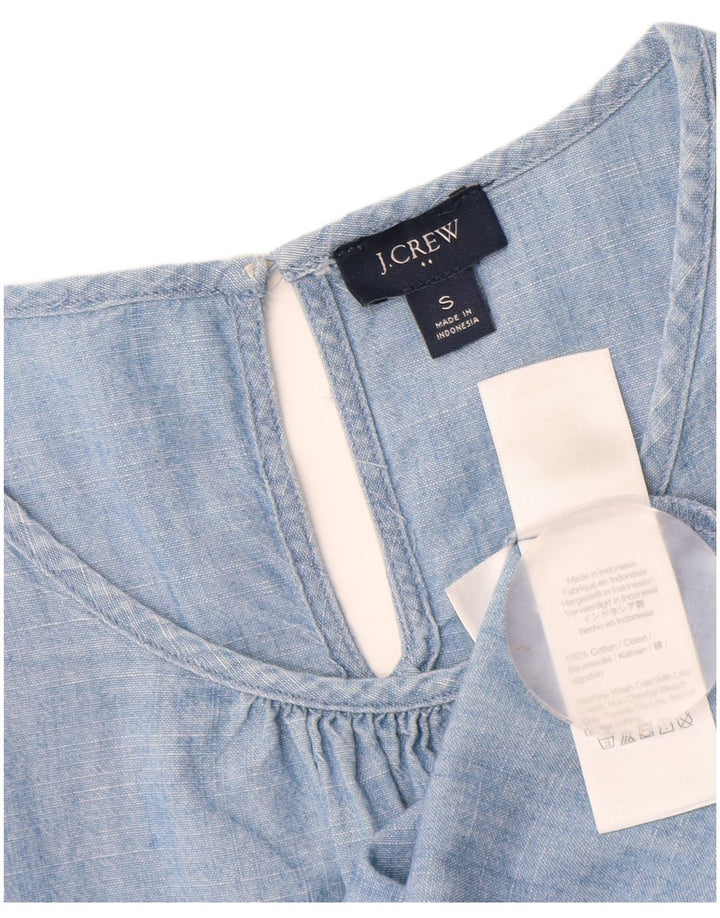 J. CREW Damen-Blusenoberteil, UK 10, Größe S, blaue Baumwolle