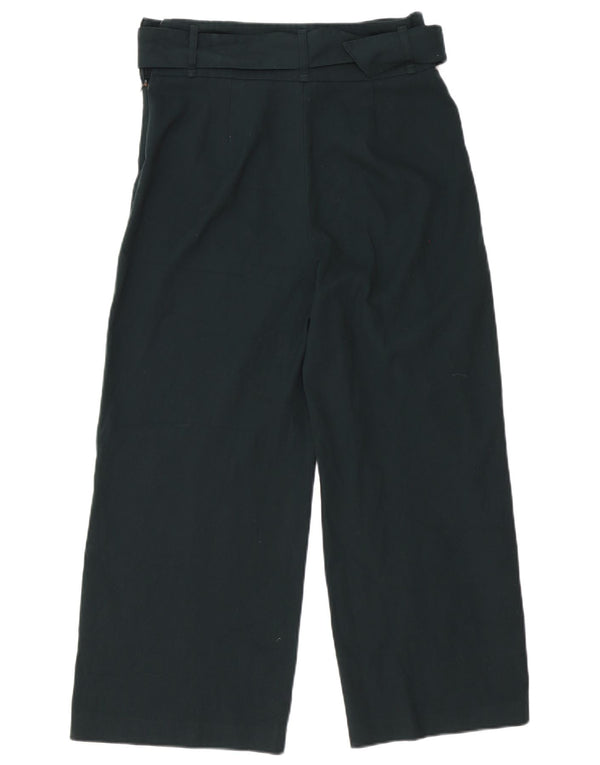 Zara Damen-Hose mit weitem Bein, mittelgroß, W30, L25, grünes Polyester