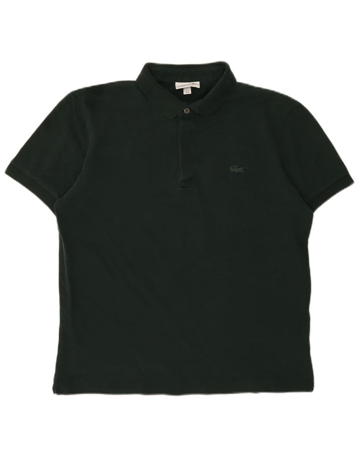 Lacoste Herren-Poloshirt mit normaler Passform, Größe 4, mittelgrüne Baumwolle